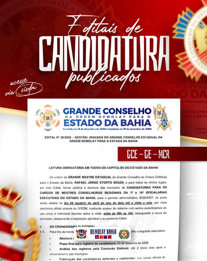 Grande Conselho da Bahia publica editais de candidatura e inicia novo ciclo de liderança